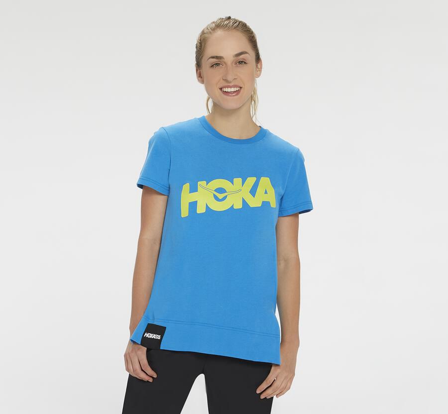 Chemise Hoka One One Brand Femme - Bleu - OAI-243617